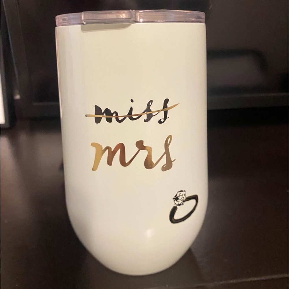 Kate Spade Ceramic Tumbler with Gold Design